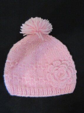 Baby Hand Made Crochet Hat with Flower